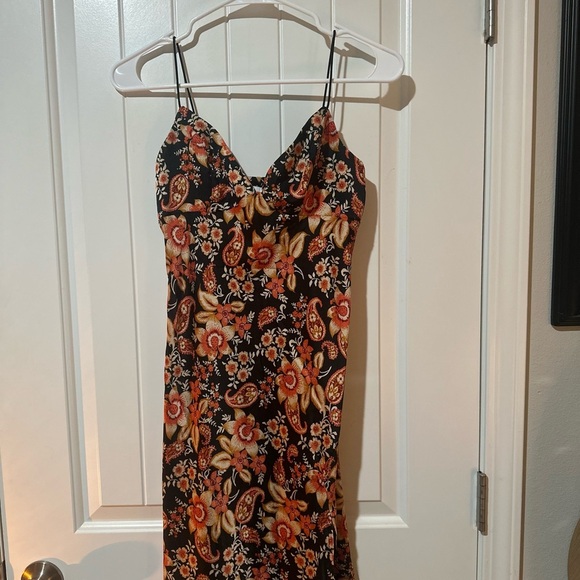Orange and Pink Spaghetti Strap Slip Dress for a Night Out - Picture 1 of 3